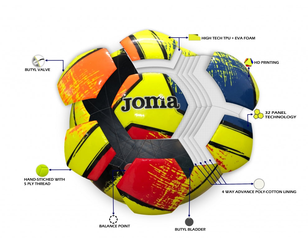 PALLONE JOMA DALI II GIALLO FLÚOR