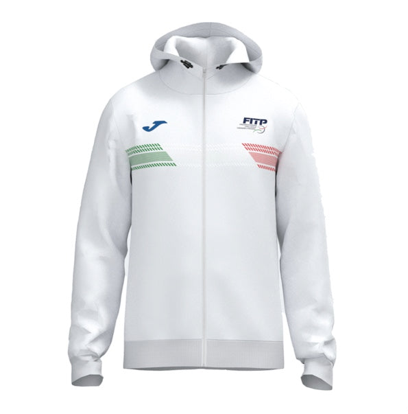 GIACCA CON CAPPUCCIO FED. ITALIA TENNIS BLANCO