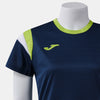 T-SHIRT DONNA TERRA BLU SCURO LIME