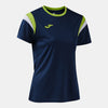 T-SHIRT DONNA TERRA BLU SCURO LIME